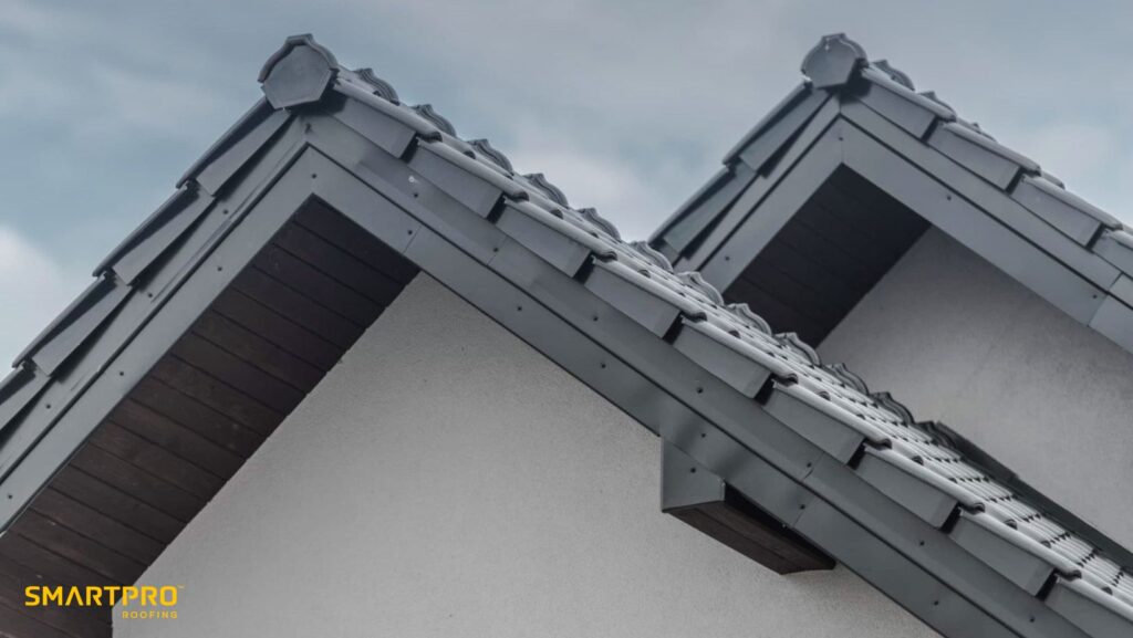 Detailed close-up of a house roof