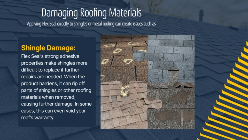 A collection of various roofing materials displayed, highlighting potential hazards associated with each type