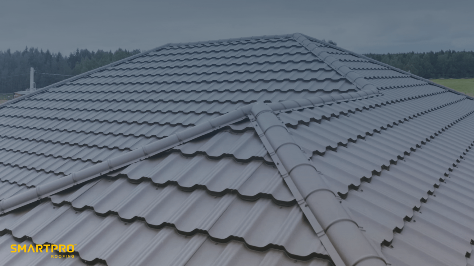 A close-up view of a roof featuring a sleek and durable metal roofing system, showcasing its modern design and finish.