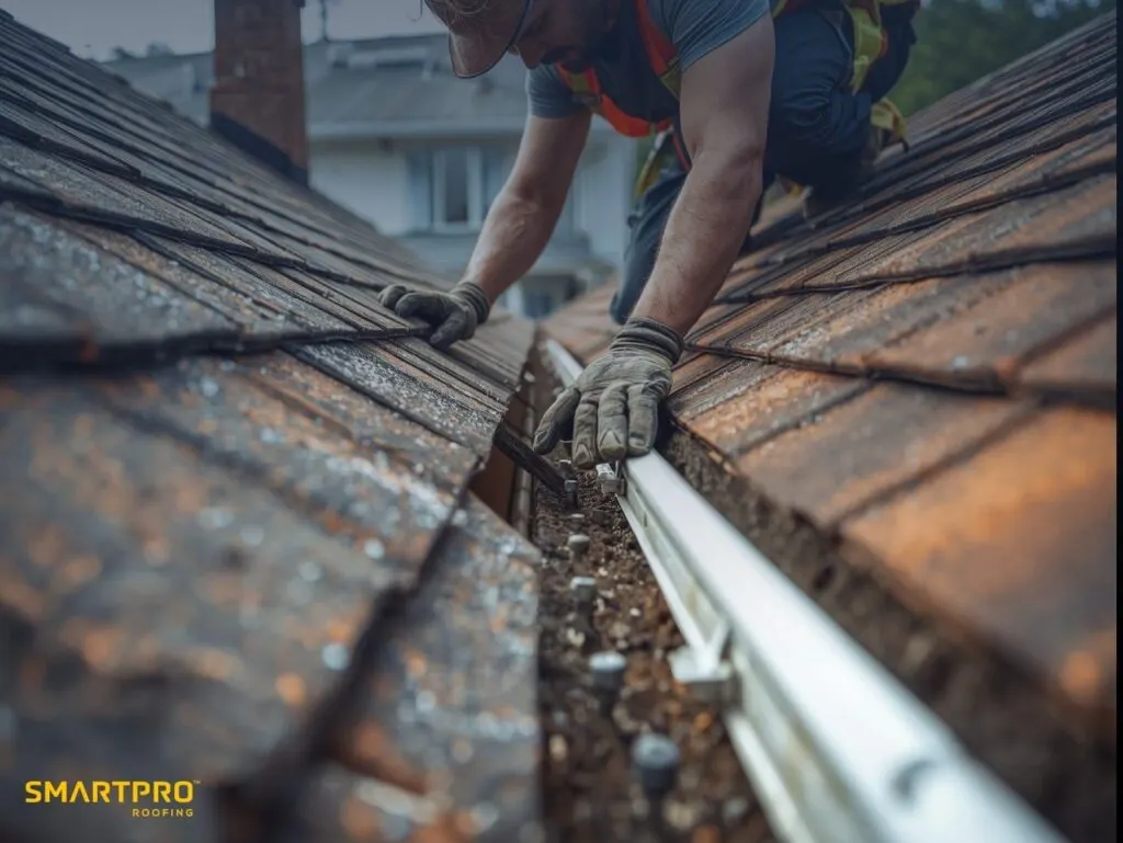 Maximize Roof Lifespan: Essential Maintenance Tips for Longevity 10 A man is climbing a ladder to work on a roof