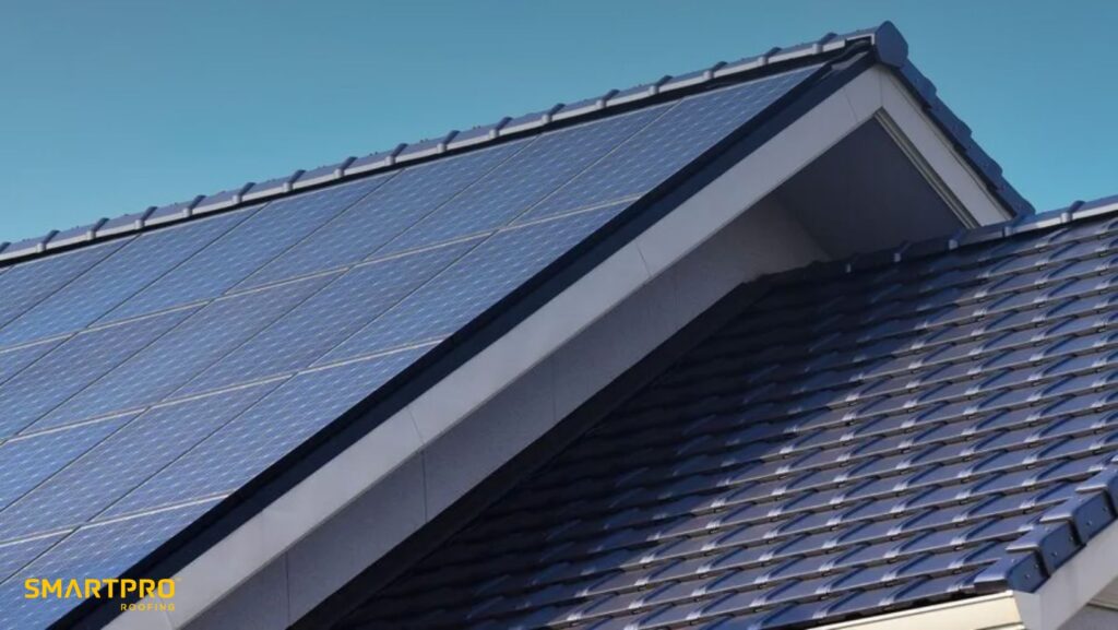 Solar panels installed on the roof of a house