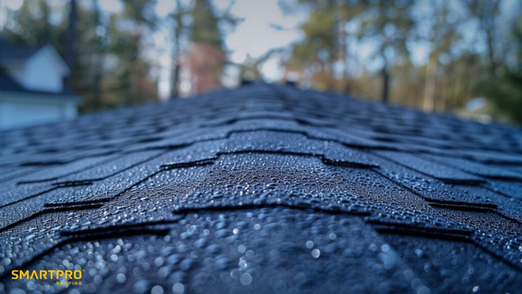 Close-up of a roof covered in water droplets