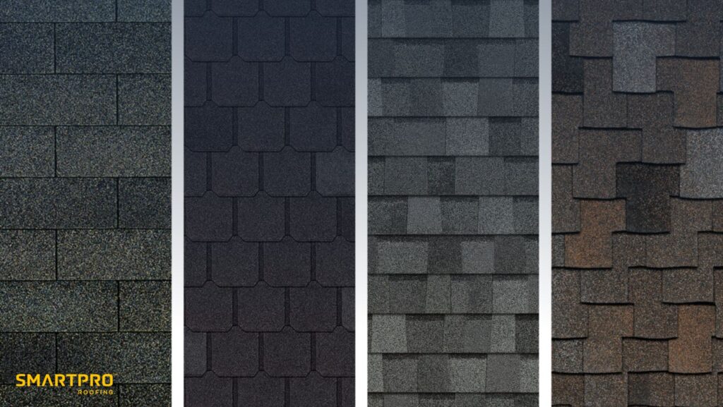 3-Tab vs. Architectural Shingles in Florida: Key Differences in Cost, Performance, and Style 12 Four distinct types of roofing shingles displayed in a row