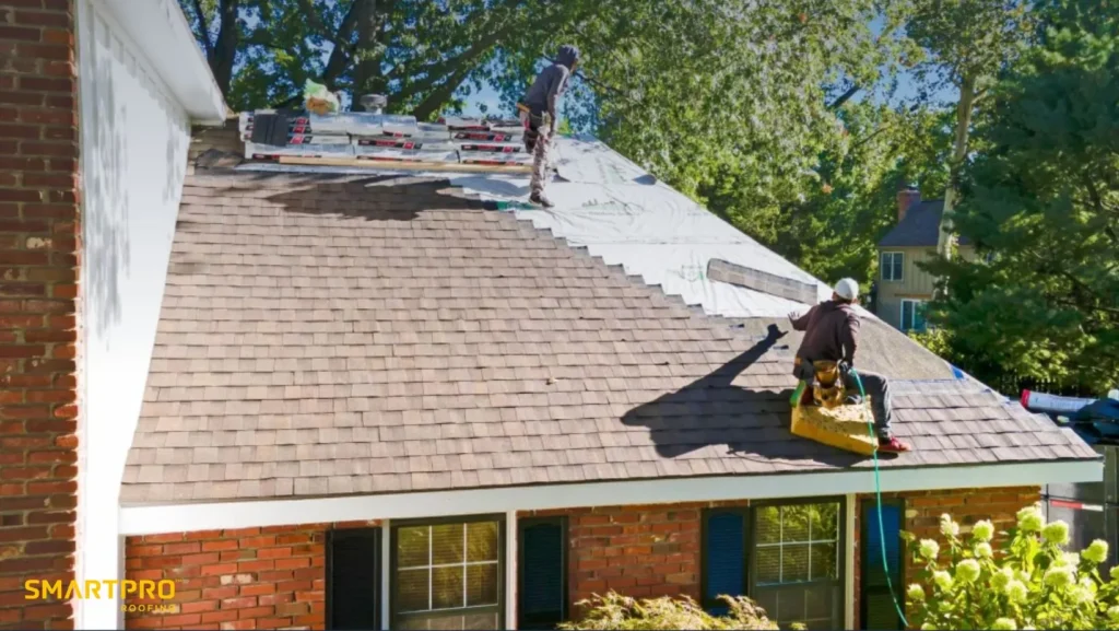 Metal vs. Shingle Roof Lifespan in Florida: Which Lasts Longer? 12 Roofing contractors collaborating on a residential roofing project