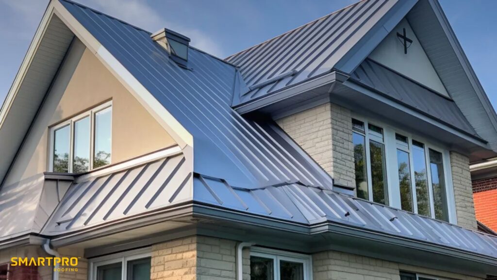 Metal Roof Cost: How Smart Quotes Deliver Transparent Pricing for Premium Roofs 10 A house featuring a metal roof and several windows